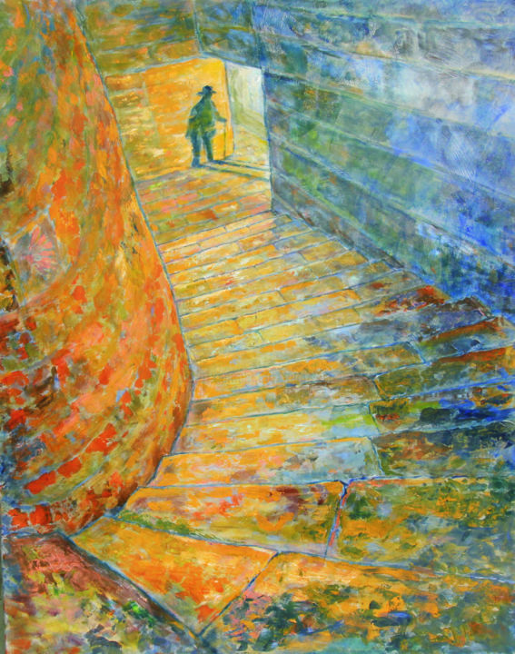Malerei mit dem Titel "le passage du temps…" von Michel Adam, Original-Kunstwerk, Acryl