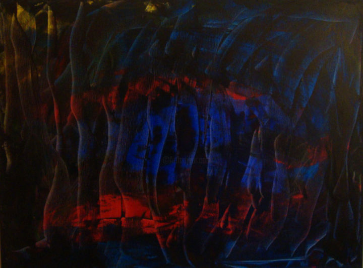 Peinture intitulée "L'armée des ombres" par Michel Aucoin, Œuvre d'art originale, Acrylique