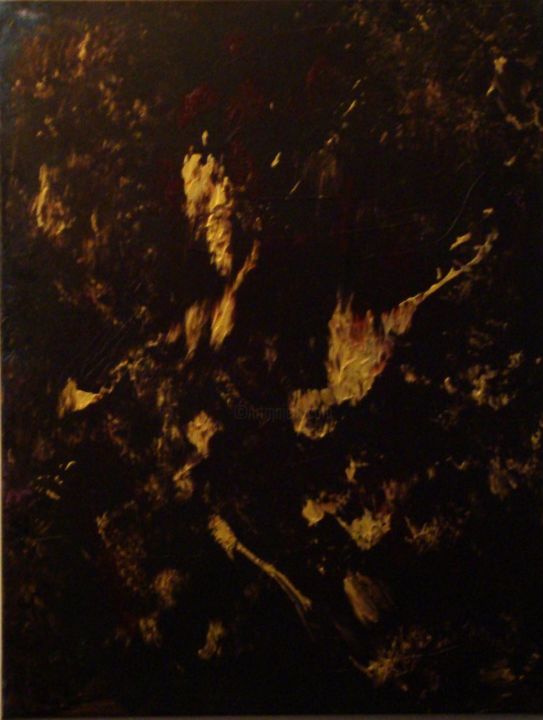 Malerei mit dem Titel "Nébuleuse d'or" von Michel Aucoin, Original-Kunstwerk, Acryl