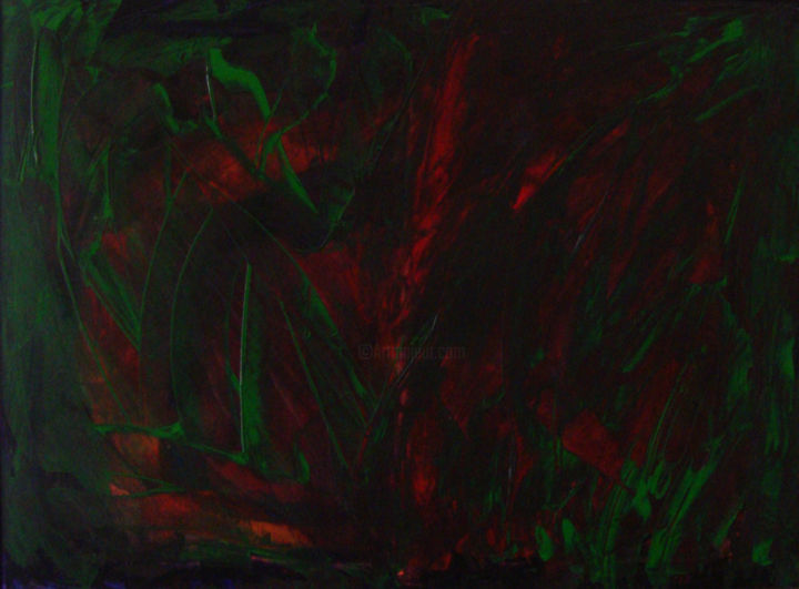 Painting titled "Energie verte" by Michel Aucoin, Original Artwork, Acrylic