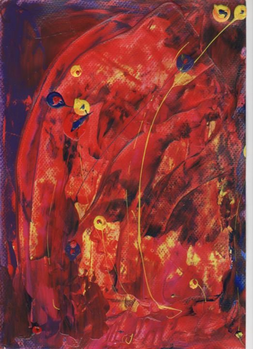 Peinture intitulée "Automne  en feu" par Michel Aucoin, Œuvre d'art originale, Acrylique