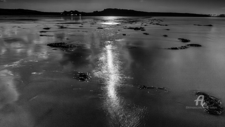 Fotografia zatytułowany „nuages sur estran” autorstwa Michel Babkine, Oryginalna praca, Fotografia cyfrowa