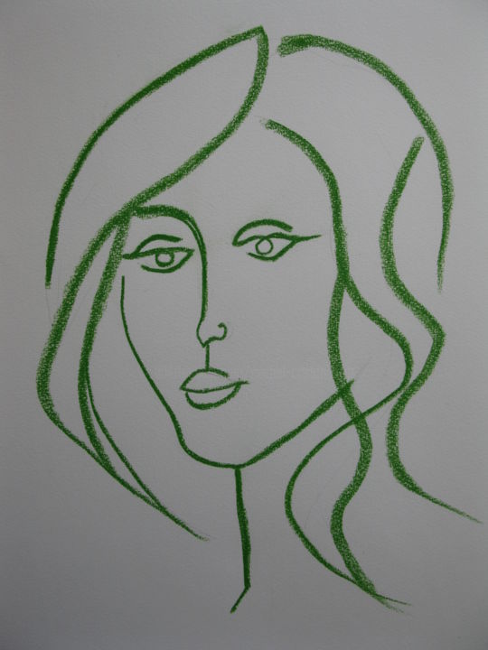 Dessin intitulée "Jeune fille.Portrait" par Michel Castanier, Œuvre d'art originale, Pastel