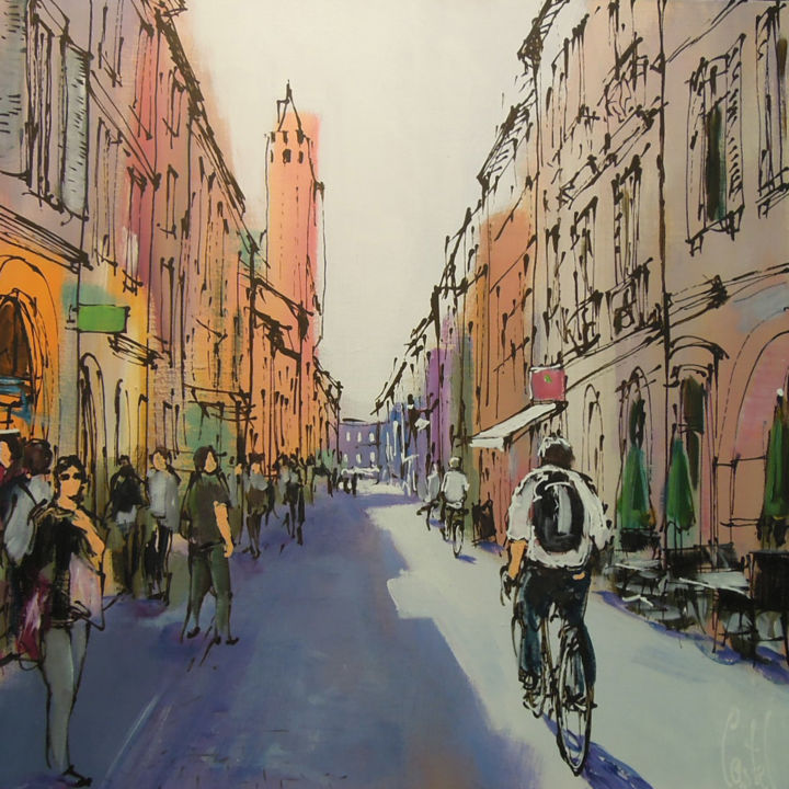 Peinture intitulée "Toulouse, Rue du Ta…" par Michel Castel, Œuvre d'art originale, Acrylique