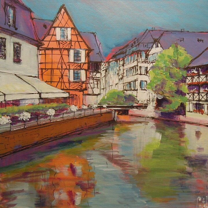 Peinture intitulée "Strasbourg, Petite…" par Michel Castel, Œuvre d'art originale, Acrylique