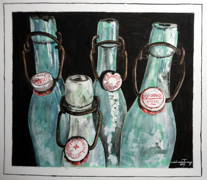 Painting titled "LES LIMONADES" by Michel Cendra-Terrassa, Original Artwork, Watercolor