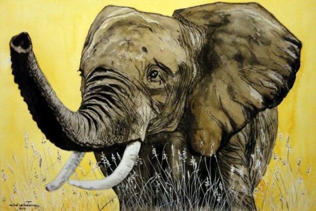 Peinture intitulée "L'AFRICAIN" par Michel Cendra-Terrassa, Œuvre d'art originale