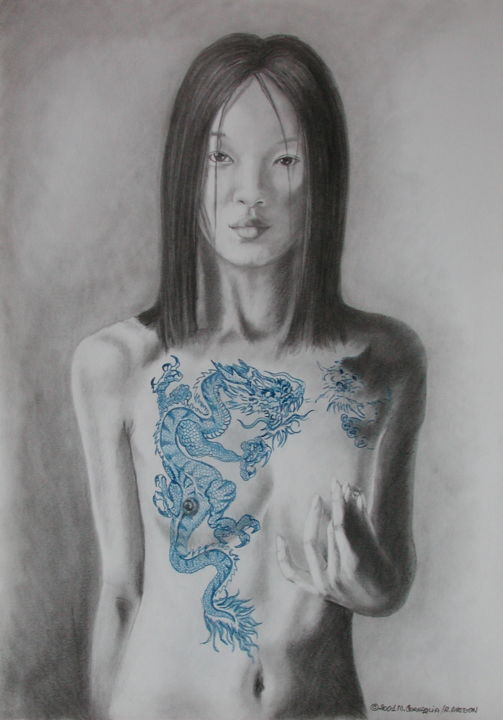 Drawing titled "257 - Tatoo" by Le Dessineux, Original Artwork