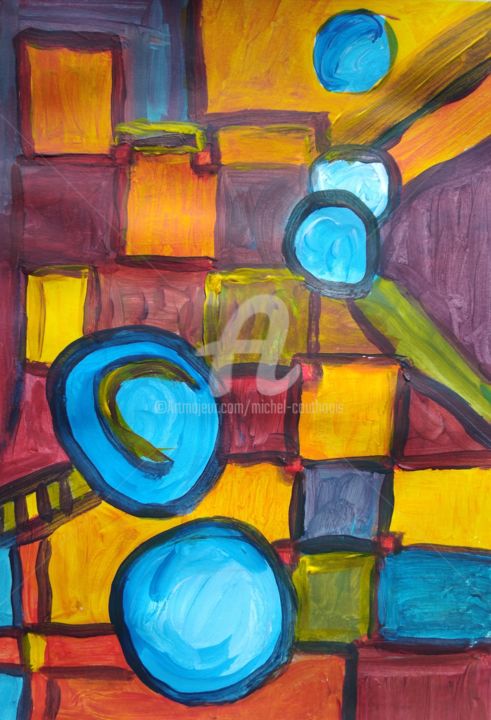 Painting titled "Une dimension" by Tomy, Original Artwork, Acrylic