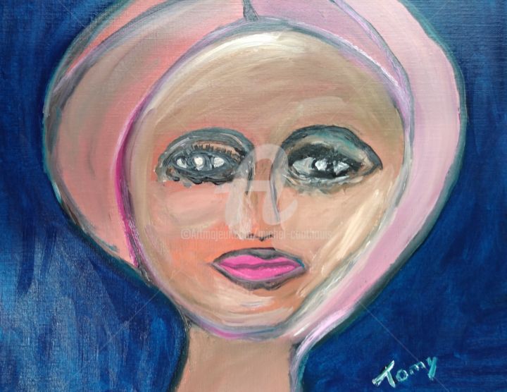 Malerei mit dem Titel "Femme du monde" von Tomy, Original-Kunstwerk, Öl