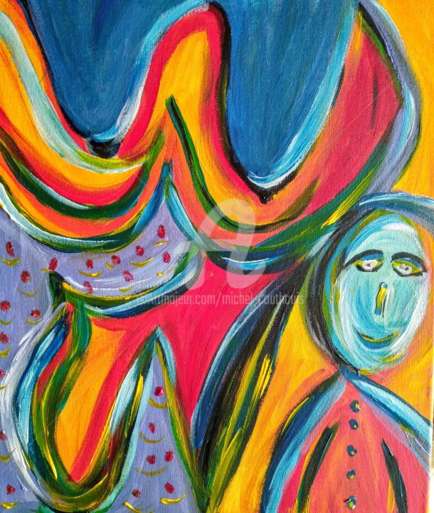 Painting titled "Les symptômes" by Tomy, Original Artwork, Acrylic
