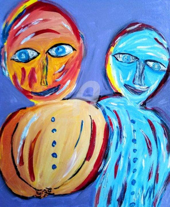 Painting titled "Le double" by Tomy, Original Artwork, Acrylic