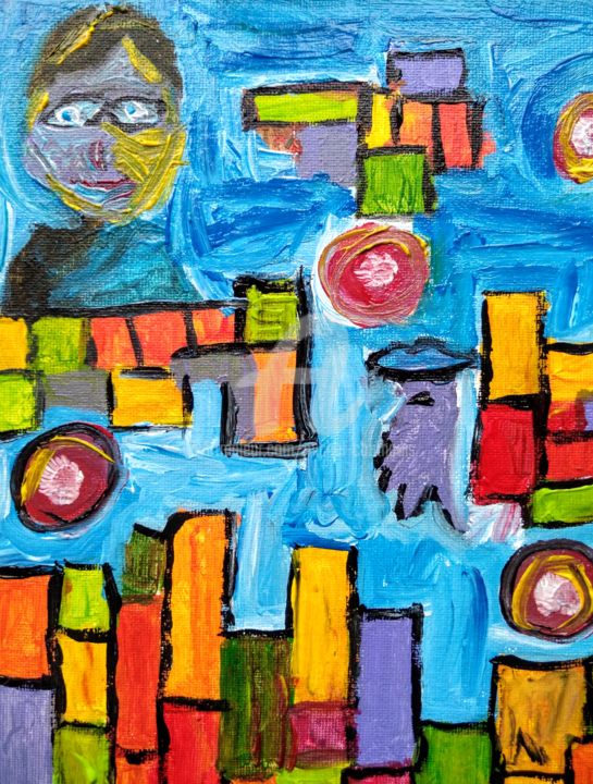 Painting titled "Les labyrinthes" by Tomy, Original Artwork, Acrylic