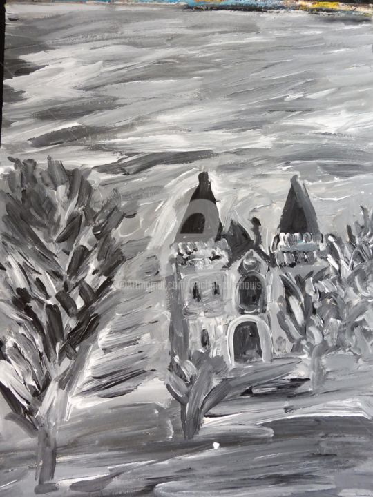 Peinture intitulée "Le Chateau" par Tomy, Œuvre d'art originale, Acrylique