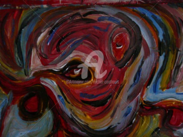 Painting titled "Visage" by Tomy, Original Artwork