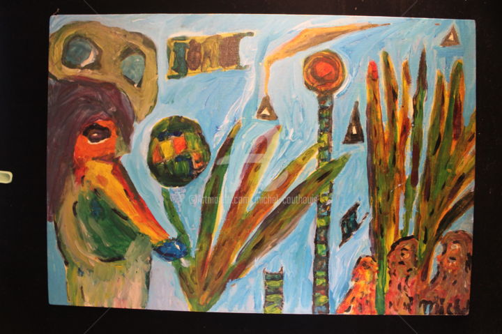 Schilderij getiteld "La jungle" door Tomy, Origineel Kunstwerk