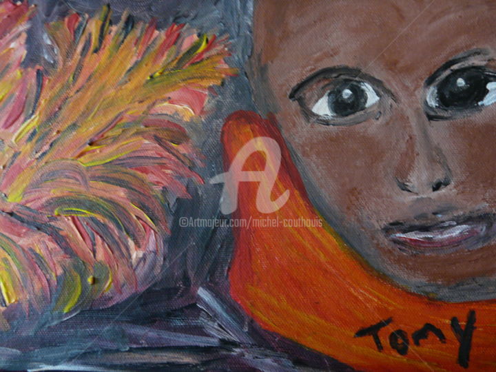 Картина под названием "feu d'artifice" - Tomy, Подлинное произведение искусства, Масло