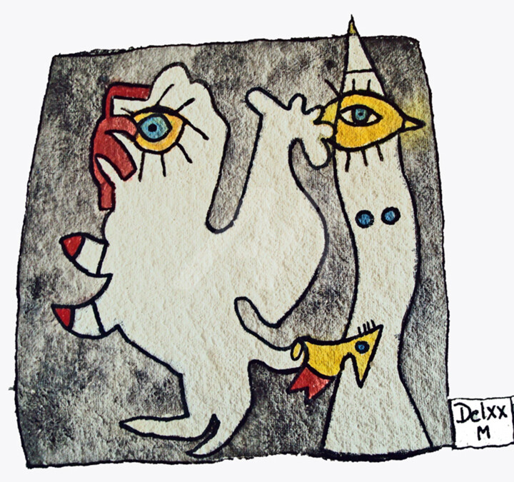 Peinture intitulée "Avec ou sans consen…" par Michel Delvingt, Œuvre d'art originale, Aquarelle