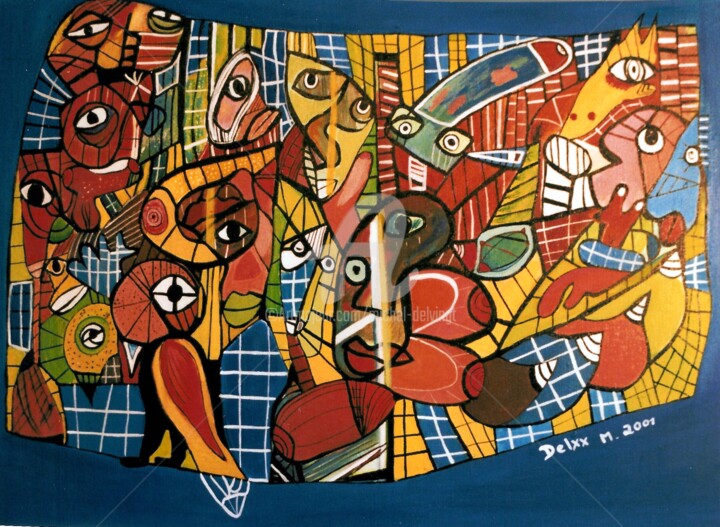 Peinture intitulée "Tapisserie océane" par Michel Delvingt, Œuvre d'art originale, Acrylique