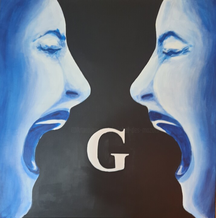 Peinture intitulée "G" par Michel Des Mazots, Œuvre d'art originale, Acrylique Monté sur Châssis en bois