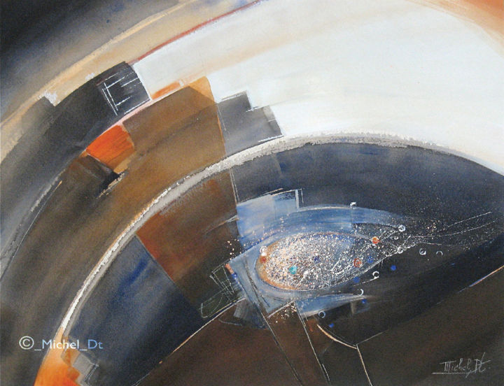 Peinture intitulée "Embryon... et roue…" par Michel Dt., Œuvre d'art originale