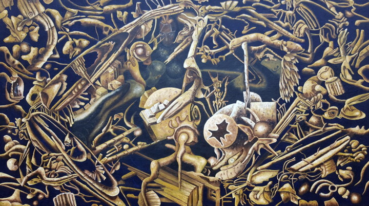 Peinture intitulée "délivrance" par Michel Dufrene, Œuvre d'art originale, Huile