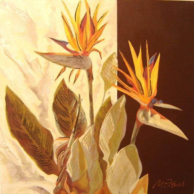 Painting titled "Strelitzia" by Michel Fares, Original Artwork