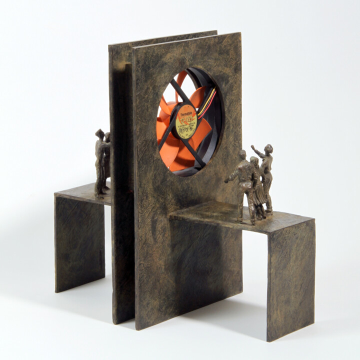 Escultura titulada "SOUFFLERIE" por Michel Favre, Obra de arte original, Bronce