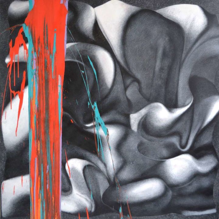 Peinture intitulée "coulure-sans-ombre.…" par Michel Gardes, Œuvre d'art originale,