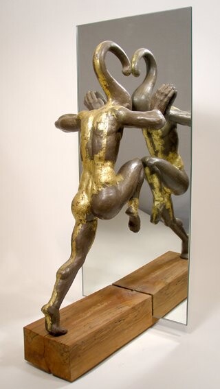 Sculpture titled "YIN AGAINST YANG" by Michel Gautier, Original Artwork