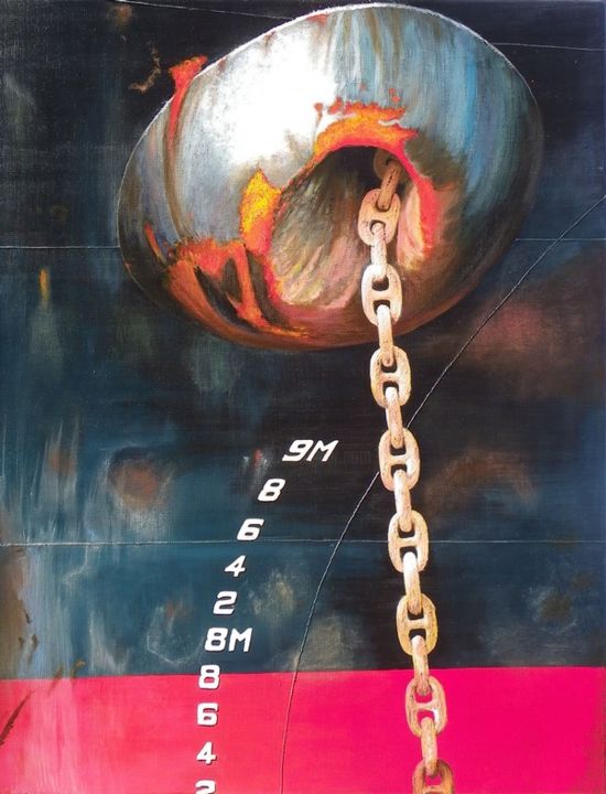 Malerei mit dem Titel "Ecubier" von Michel Godard, Original-Kunstwerk, Acryl Auf Keilrahmen aus Holz montiert