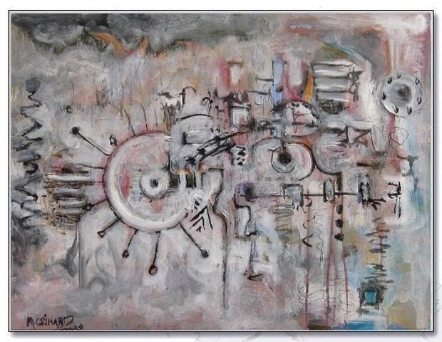 Peinture intitulée "Système imaginaire" par Michel Grimard, Œuvre d'art originale, Acrylique