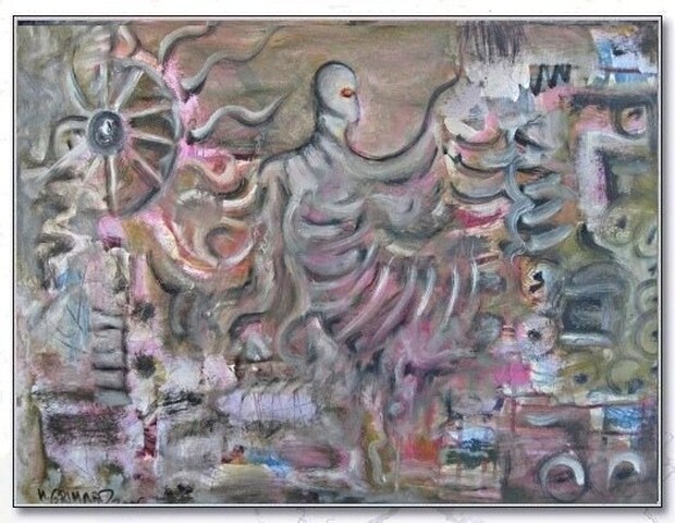 Painting titled "Transcendance" by Michel Grimard, Original Artwork, Acrylic