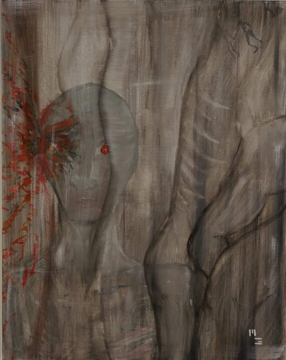 Ζωγραφική με τίτλο "Aliénation" από Michel Guerry (M ATOM), Αυθεντικά έργα τέχνης, Ακρυλικό