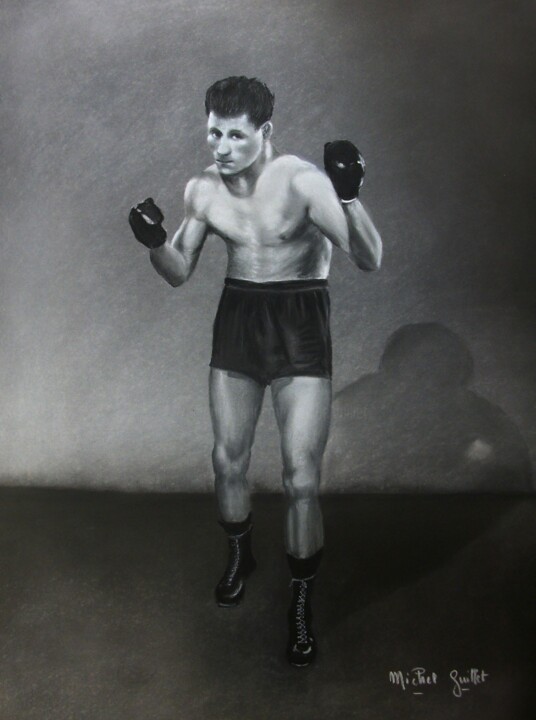 Rysunek zatytułowany „Le boxeur....” autorstwa Michel Guillet, Oryginalna praca, Pastel