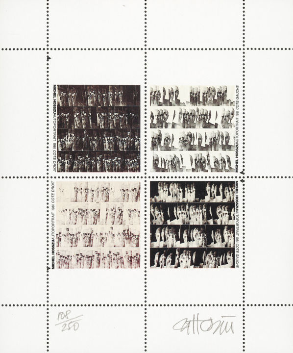 Estampas & grabados titulada "1/2 Droite 1/2 Gauc…" por Hosszu, Obra de arte original, Papel