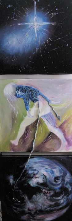 Pittura intitolato "Errance humaine" da Michel Lacroix, Opera d'arte originale, String Art