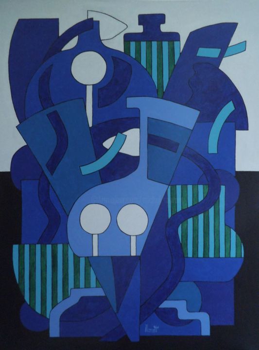 Peinture intitulée "Caducée" par Michel Marant, Œuvre d'art originale, Acrylique