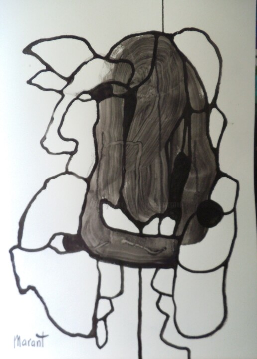 Peinture intitulée "Les visages" par Michel Marant, Œuvre d'art originale, Acrylique