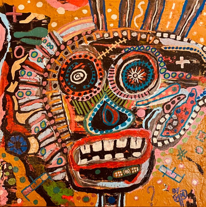 Painting titled "VANITÉ I" by Michel Martin, Original Artwork, Acrylic Mounted on Wood Stretcher frame
