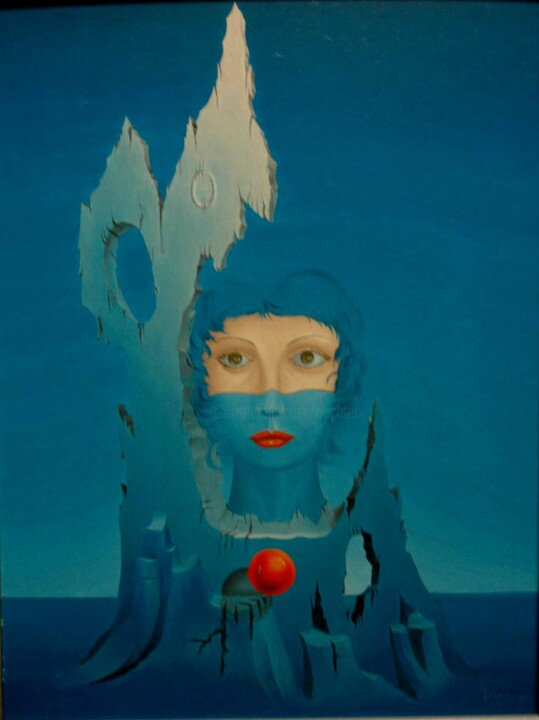 Peinture intitulée "VISAGE" par Michel Michaux, Œuvre d'art originale, Huile Monté sur Châssis en bois