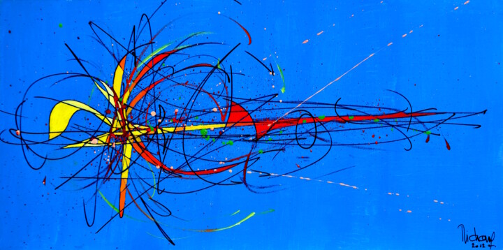 Malarstwo zatytułowany „1329-abstraction-57…” autorstwa Michel Michaux, Oryginalna praca, Olej