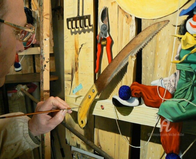 Peinture intitulée "Etape 12 - Travail…" par Michel Millet, Œuvre d'art originale, Huile
