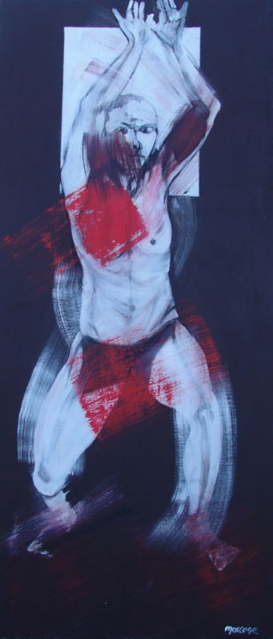 Картина под названием "danseuse asiatique" - Michel Montagne, Подлинное произведение искусства, Акрил
