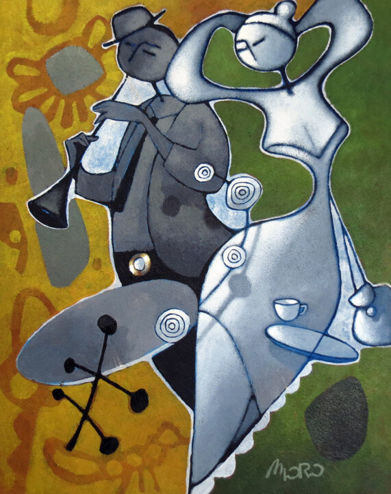 Painting titled "paranello-musik2" by Michel Moreau (MORO), Original Artwork, Acrylic