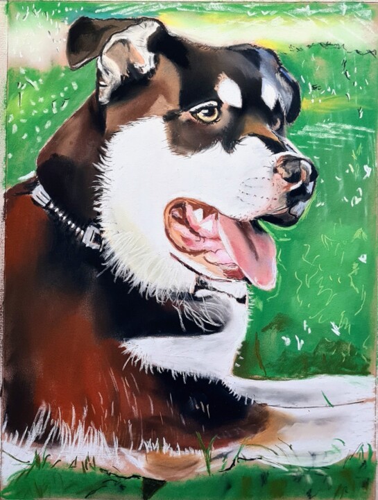 Drawing titled "tayson" by Michel Moreau, Original Artwork, Pastel