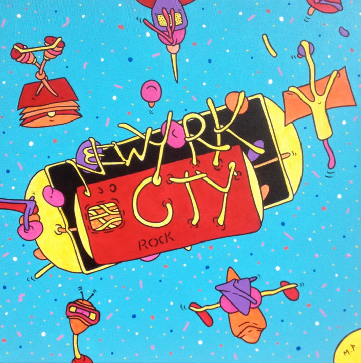 Peinture intitulée "New-York City !" par Solid', Œuvre d'art originale, Acrylique