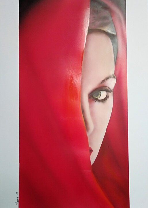 Painting titled "chaperon rouge" by Michel Ruelle (Aéro), Original Artwork, Acrylic