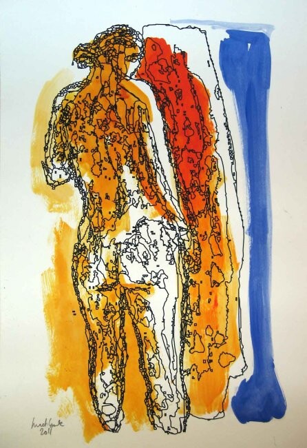 Rysunek zatytułowany „Eve in the miror” autorstwa Michel Suret-Canale, Oryginalna praca, Inny