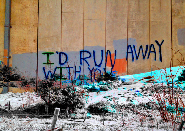 Druckgrafik mit dem Titel "I'd run away with y…" von Michel Tabanou, Original-Kunstwerk, Digitaldruck